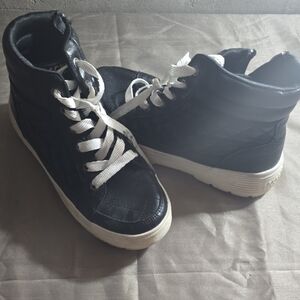 Skechers Black and White High-Top Sneakers
